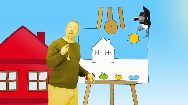 Colors Colours for Kids Steve and Maggie English blue red yellow green английский цвета