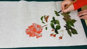 Азиатская живопись и акварель техники Как рисовать розы се-и Asian brush Roses painting tutorial 그림