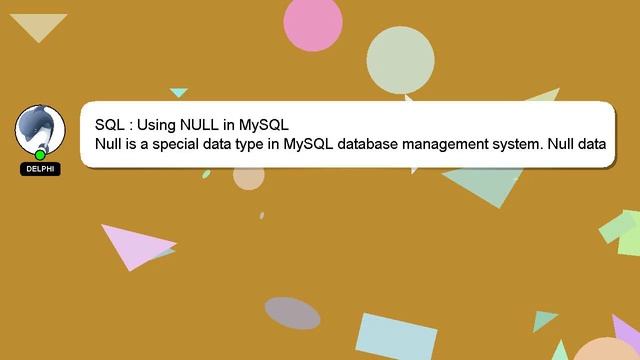 SQL : Using NULL in MySQL