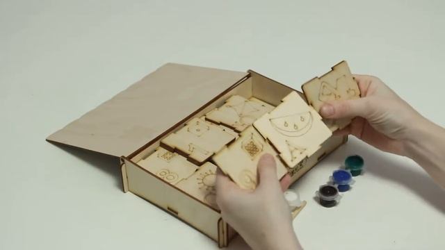 Набор из дерева для творчества "Кубики с картинками: алфавит и цифры" от Лесовик смотреть онлайн