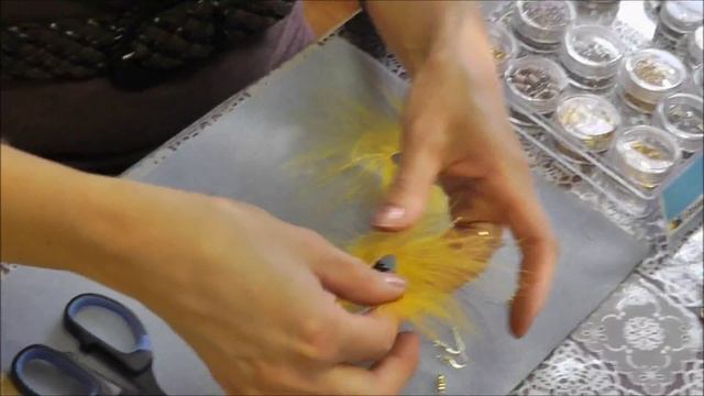 Серьги из перьев. Мастер-класс