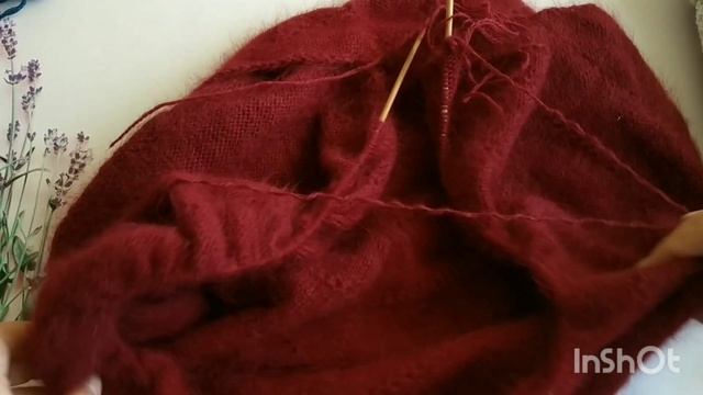 Текущие процессы. Почти готовая работа, платок из пуха норки шапка для сына.