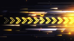 Анимированный абстрактный темный фон: Желтый неоновые стрелки