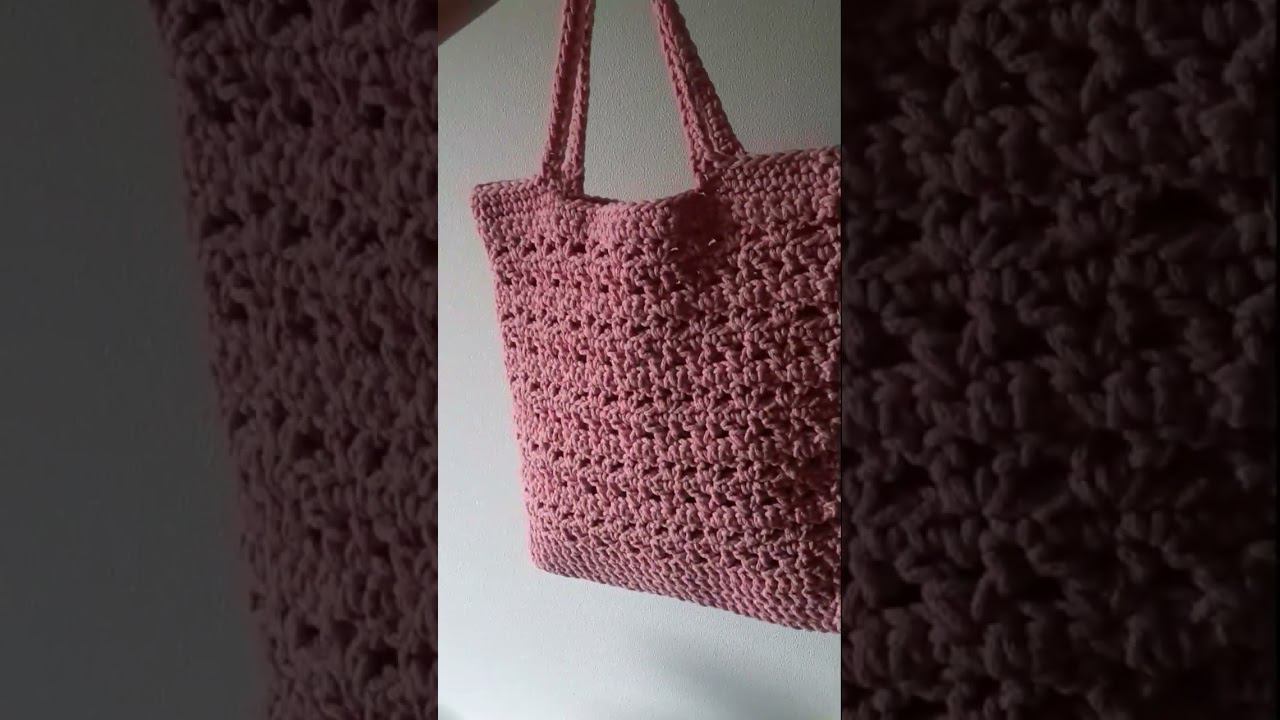 Сумка из шнура крючком. Crochet cord bag. #shorts смотреть онлайн