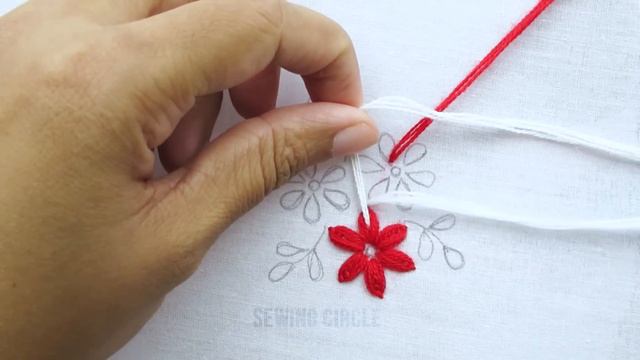 hand embroidery all over design for dress-27# double lazy daisy stitch
