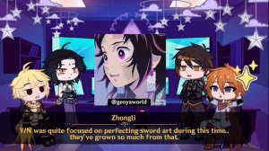 ➵ GENSHIN Cast reacts to Y/N as TANJIRO KAMADO • ° PART 1/??|| SPOILERS!!