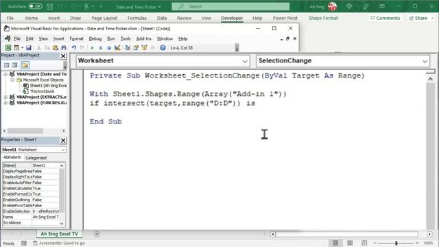 In cell calendar (date picker) that moves with active cell in Excel #datepicker смотреть онлайн
