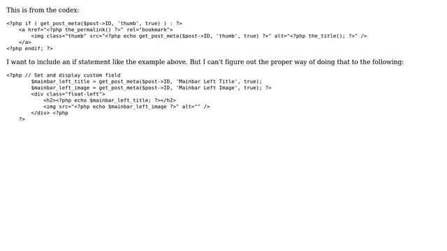 How would an if statement surrounding a custom field with two variables (holding values) look like? смотреть онлайн