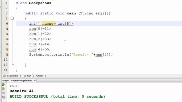 68. One Dimensional Array Example in Java Programming (Hindi)