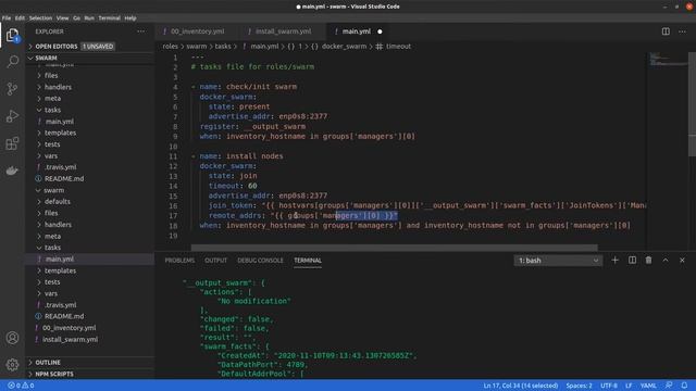 ANSIBLE - 52. TP - MODULE DOCKER SWARM : INSTALLATION MANAGERS ET WORKERS смотреть онлайн