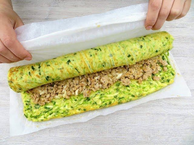 Вкуснятина с фаршем! Закусочный кабачковый рулет