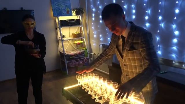 Поющие бокалы и поющая чаша . Glass harp