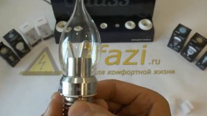 HA104202203 Лампа Gauss светодиодная свеча для хрустальных люстр (прозрачная) на ветру 3W E27 4100K
