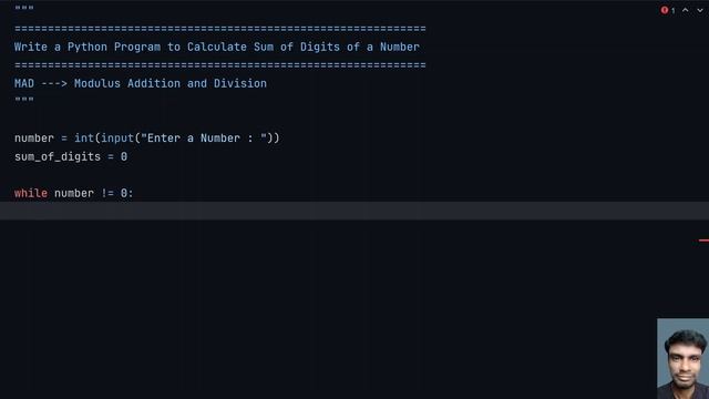 Write a Python Program to Calculate Sum of Digits of a Number