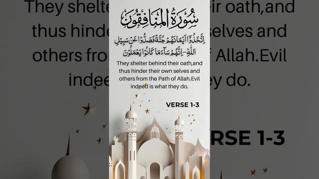 QURAN SURAH AL-MUNAFIQUN 63-سورۃ المنافقون VERSES 1-3   #trending #quranverses #islamic