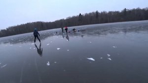 Провалился под лед Калининград 2018 январь ( Колосовка ) озеро,зима,катаемся.