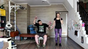 У135 ПОСЛЕ ТРАВМЫ! ВАРИАНТ ПРОРАБОТКИ ТРИЦЕПСА С ЭЛАСТИЧНАМИ ЛЕНТАМИ! ЛФК ДОМА