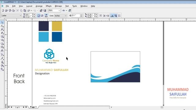 Design a Modern Business Card in Corel Draw- Video # 20 смотреть онлайн