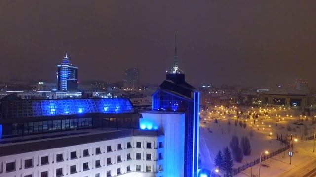 Снегопад в Казани. Вечерний город. Аэросъемка | Sem Adventures