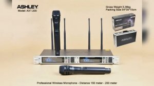 katalog high end profesional wireles mic ashley, multi channel jarak jauh