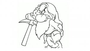 Drawing Grumpy dwarf (Disney) #1