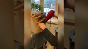 Укладка на среднюю длину. Коммерческая, салонная укладка.