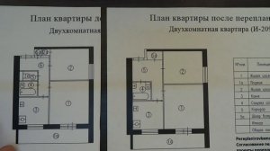 Варианты перепланировки в двухкомнатной квартире в доме серии И-209А, ч.2