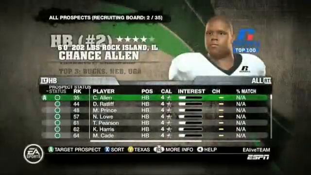NCAA Football 10 - How to Set-up your Recruiting Board