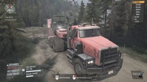 Spin tires: Mud Runner car D- 537 + car A- 315 up to  car western star 6900XD