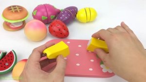 Learn Names of Fruit and Vegetables with Fish Apple Wooden Cutting Toys Learning Videos