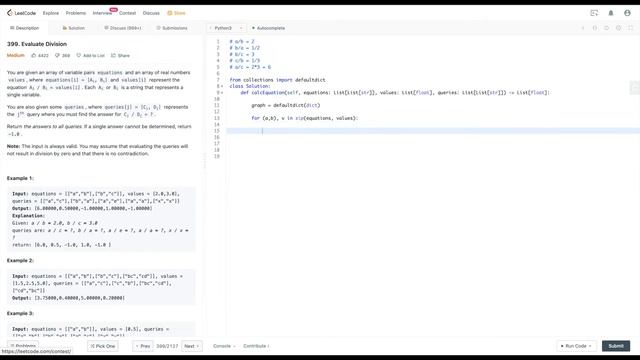 Evaluate Division - Python DFS Solution