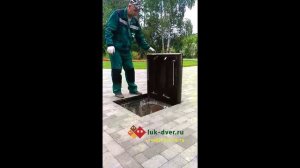 Люки под брусчатку из черновой стали