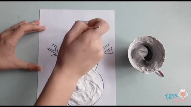 Снеговик и ёлочка из пены для бритья смотреть онлайн