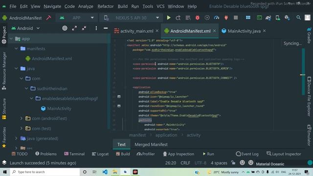 How to give Permission Bluetooth and enable in Android Studio Project App in Hindi for Beginners смотреть онлайн