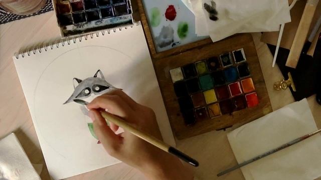 Акварель енот смотреть онлайн