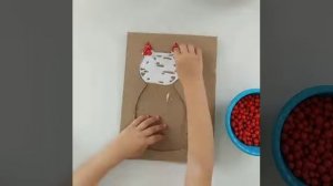 Идея для осенней поделки из рябины