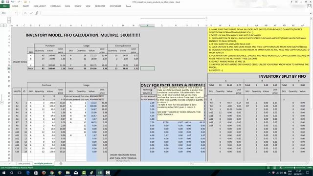 Excel FIFO multiple products. No VBA!!! смотреть онлайн