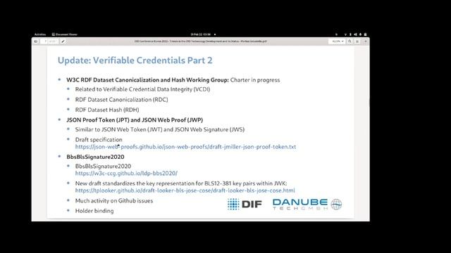 Trends in the DID Technology Development and its Status (Markus Sabadello) смотреть онлайн