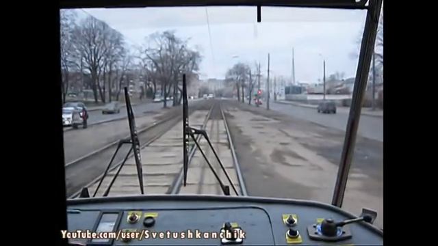 В трамвае Tatra T-3SUCS # 7038 (Часть 2. Почти что вид из кабины) смотреть онлайн