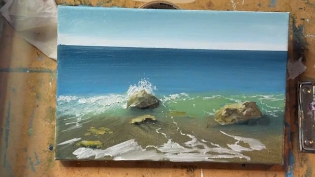МОРСКОЙ ПЕЙЗАЖ МАСЛОМ | Как нарисовать море | OIL PAINTING TIME-LAPSE