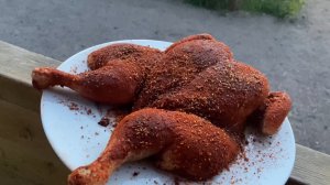 Хрустящая корочка, курица бабочкой на угольном гриле