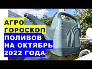 Агрогороскоп поливов на октябрь 2022 года