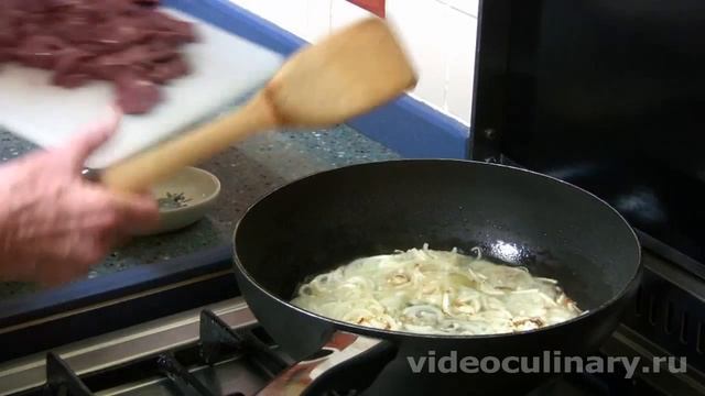 Куриная печень с луком - Рецепт Бабушки Эммы