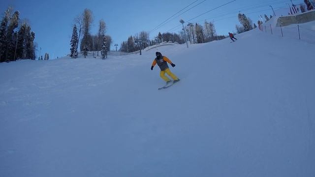 Красная, снимаю инструктора по горным лыжам из Сочи. смотреть онлайн