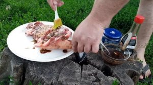 Свиная нога на мангале ( супер маринад)