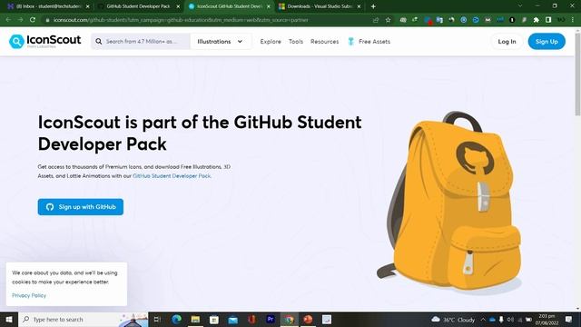 How To Get Free Iconscount To Download Different Icons | GitHub Student Developer Pack