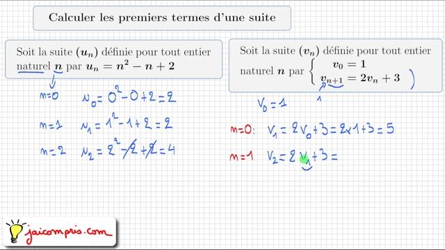 Calculer les premiers termes d'une suite ♦ les 2 exemples à maitriser ♦ première spécialité maths смотреть онлайн