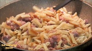 ЖАРЕНЫЕ МАКАРОНЫ С ТУШЁНКОЙ,БЫСТРЫЙ УЖИН ЗА 15 МИНУТ..