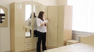 Спальня "Афина-4" в цвете: корпус ЛДСП "Клён", МДФ "Мрамор"