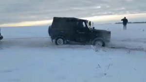 уаз 469 застрял, вытащил Уаз хантер дизель (2 камера)